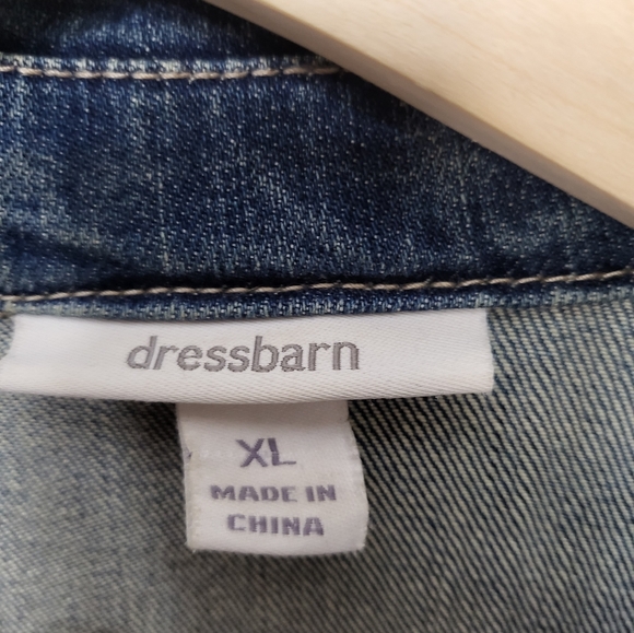 Dress Barn Women Denim Jean Jacket Size XL with Clip Pockets - Picture 3 of 3